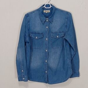 Madewell Women's M Denim Western Shirt in Lincroft Wash